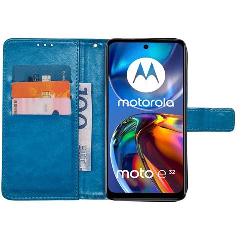 Wallet cover 3 kort Motorola Moto E32 Lyseblå Elgiganten