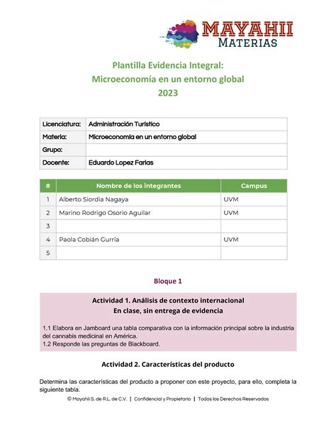 Plantilla Evidencia Integral Microeconomía enero 2023 Plantilla