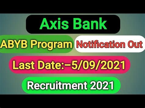 Axis Bank ABYB Program Registration Start Last Date 05 09 2021