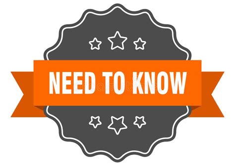 Need To Know Label Need To Know Isolated Seal Sticker Sign Stock