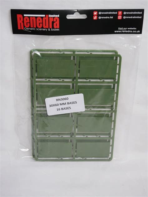 Renedra Limited Generic Scenery And Bases 30 X 60mm Bases 16 Per Pack