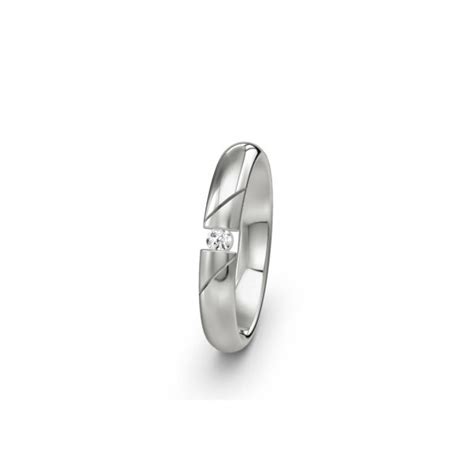 Alliance Or Blanc 18 Carats Et Diamant 0 060 Carat Sickinger