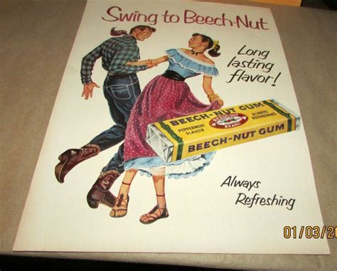 Beech Nut Chewing Gum {orig Magazine Product Ad} Peppermint Vintage Advertising Signs Old