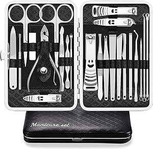 Kit Manucre Pedicure Coupe Ongle Professionnel Coupe Cuticule Acier