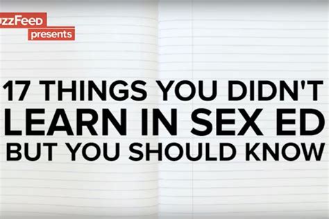 Video Things They Didn T Teach You In Sex Ed