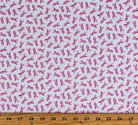 Cotton Pink Ribbons Breast Cancer Awareness Ribbons On White Cotton