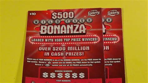 SOOD 1127 TWO 10 500 WILD CASH BONANZA Florida Lottery Scratch