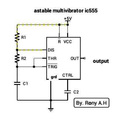 Astable Multivibrator Using Ic 555 Circuit