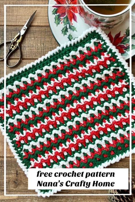 Crochet Christmas Dishcloth Free Pattern Artofit