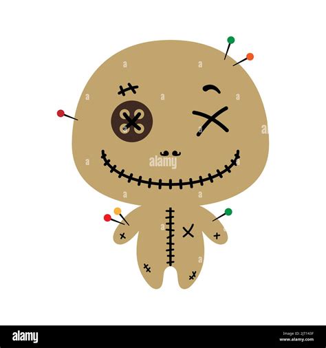 Cute Voodoo Doll Flat Style Vector Illustration Stock Vector Image