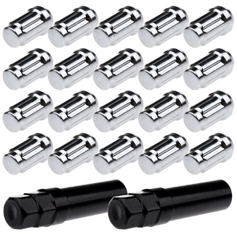 20 Pcs Chrome Finish 1 2 20 Spline Acorn Closed End Lug Nuts For Ford