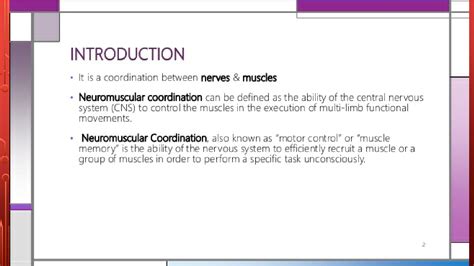 SOLUTION: Neuromuscular coordination - Studypool