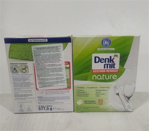 Безфосфатные таблетки для посудомоечных машин Denk mit nature Geschirr