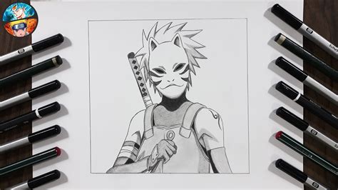 COMO DIBUJAR A KAKASHI ANBU NARUTO COMO DIBUJAR ANIME DIBUJOS