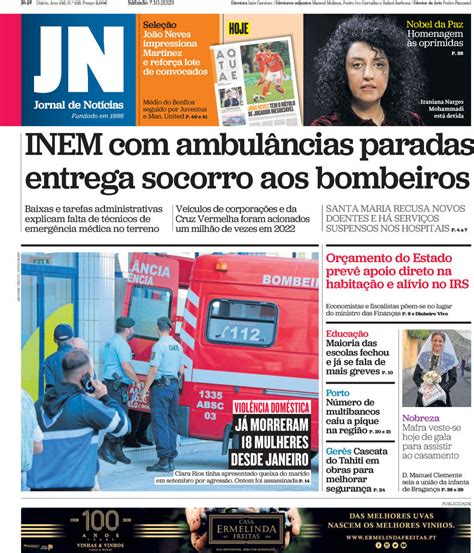 Capa Jornal De Not Cias Outubro Capasjornais Pt