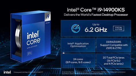 Intel presentó su procesador tope de gama el Core i9 14900KS a 6 2 GHz