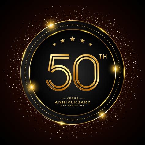 Premium Vector 50th Anniversary Logo With Golden Color Double Line Style