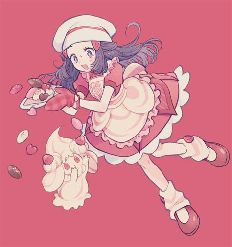 Safebooru 1girl Alcremie Alcremie Strawberry Sweet Apron Blush