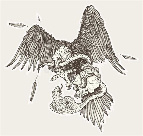 Eagle vs a snake stock illustration. Illustration of black - 19793791