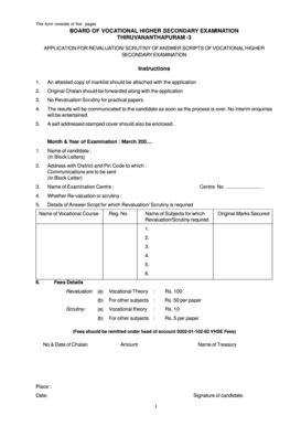 Fillable Online Old Kerala Gov This Form Consists Of Five Pages BOARD