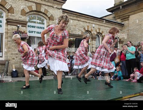 Appalachian Clog Dancers Step This Way Perform At Saltburn Folk Stock