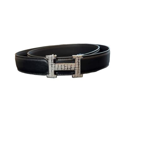 Men's Belt Genuine Leather H Silver Buckle – Design Menswear