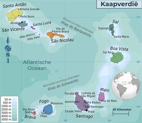 Waar ligt Kaapverdië Kaapverdië op de kaart Kaapverdie nl