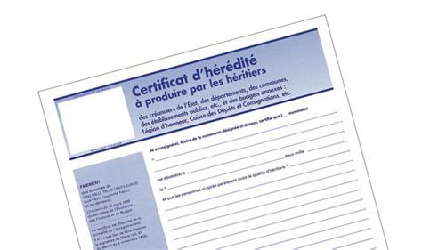 Le Certificat dHérédité Mon Patrimoine