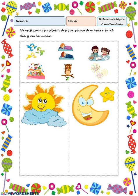 Características día y noche Ficha interactiva Situaciones