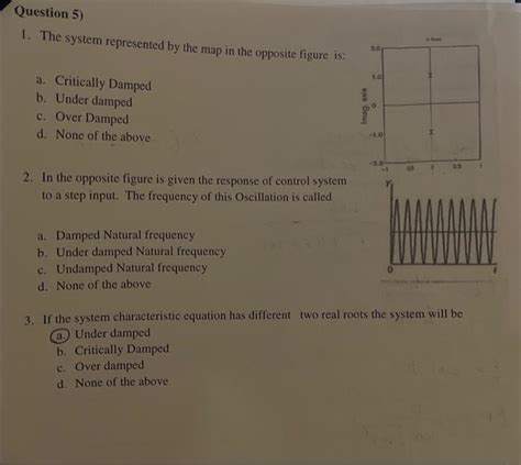 Solved Question 3 1 Second Order System Has A A Big