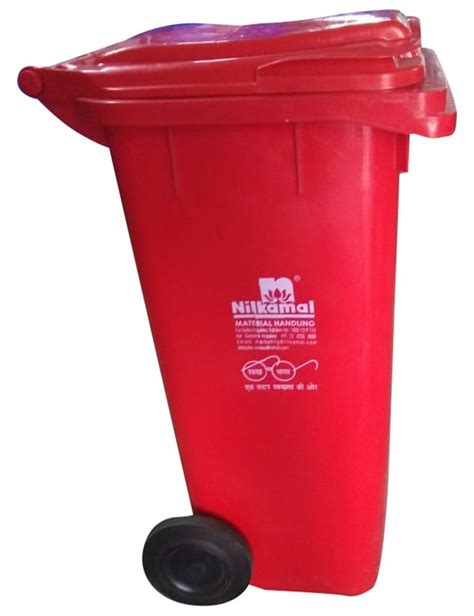 Nilkamal Liter Red Plastic Wheeled Dustbin At Rs Nallosapare