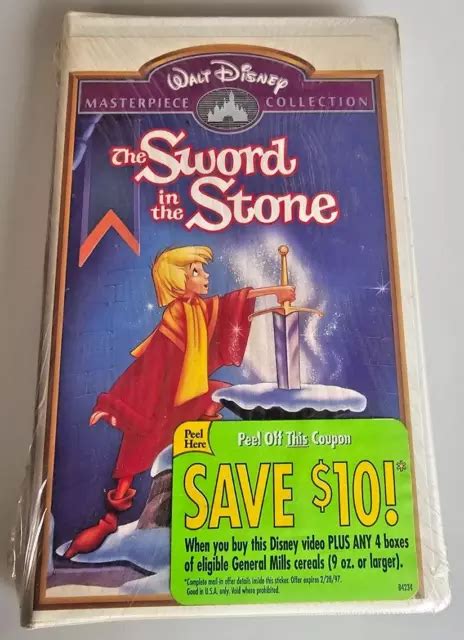 WALT DISNEY MASTERPIECE Collection The Sword in the Stone VHS, 1998 New