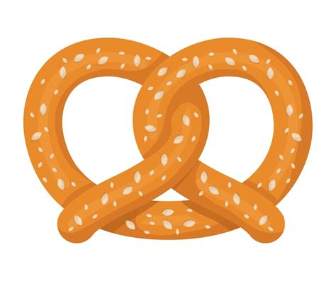 Delicioso pretzel isolado ícone vector ilustração design Vetor Premium