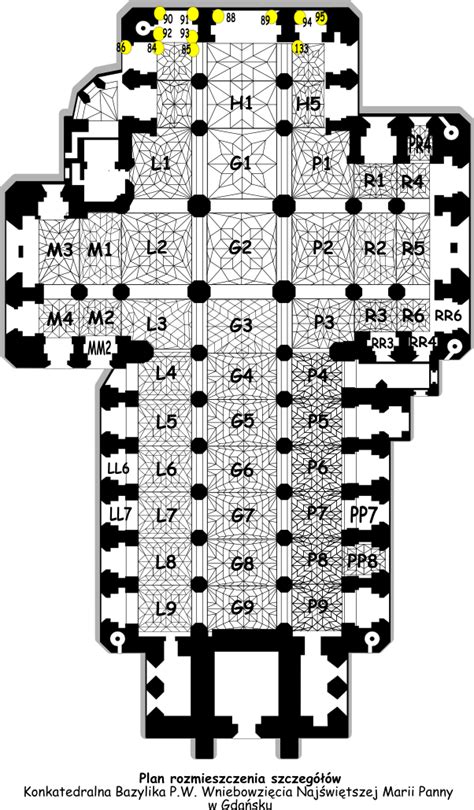 Mapa detali Bazylika Mariacka w Gdańsku