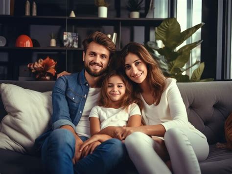 Premium Photo | Happy family white many people on armchair on holiday