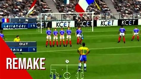 Iss Pro Evolution Ps1 Gameplay France Vs Brazil Remake Youtube