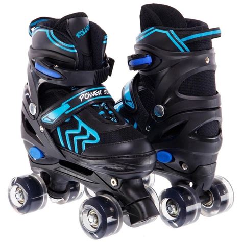 Роликовые коньки раздвижные Zelart Bamwei 9850 размер 35-38 Black-Blue ...