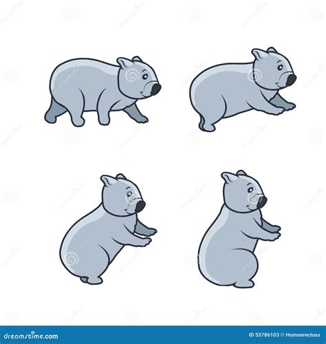 Wombat Sitting Sprite Stock Vector - Image: 55786103