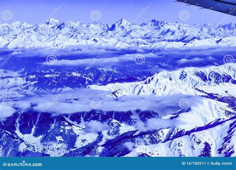 Himalayas Covered with Clouds and Fresh Snow Fall at Kashmir. Stock ...