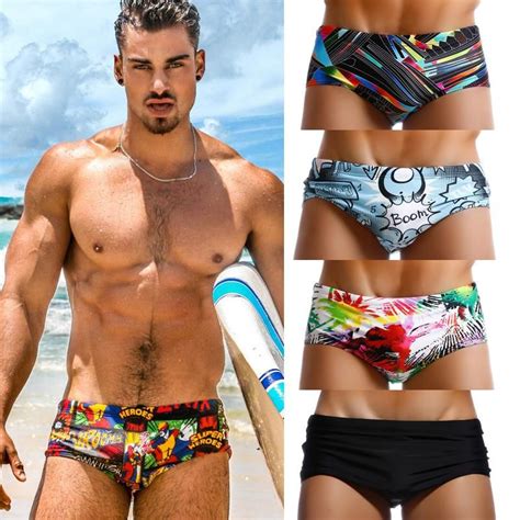 Pack Of 4 Swimwear Men Swimsuits Swim Boxer Briefs Bikini Swimming Sur