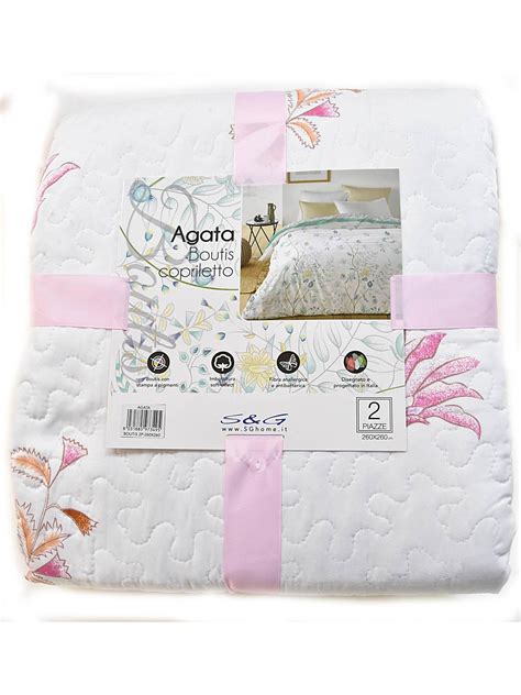 Agata Trapuntino Estivo Copriletto Trapuntato Summer Quilt Colore Rosa