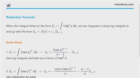 Trig Integrals Wize University Calculus 2 Textbook Wizeprep