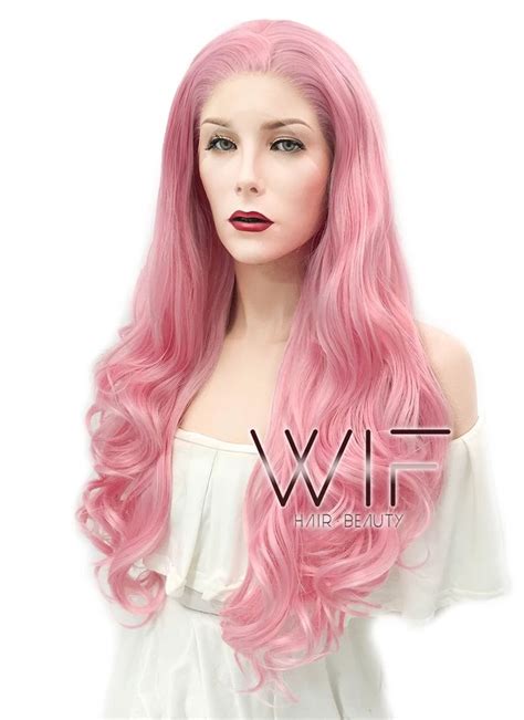 Wavy Pink Lace Front Synthetic Wig Lf084 Wig Is Fashion Front Lace