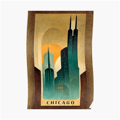 "Chicago Art Deco" Poster for Sale by ArtDecoGecko | Redbubble