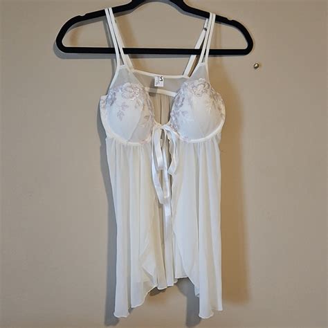 Maidenform Intimates Sleepwear Elegant White Lace Babydoll Lingerie Poshmark