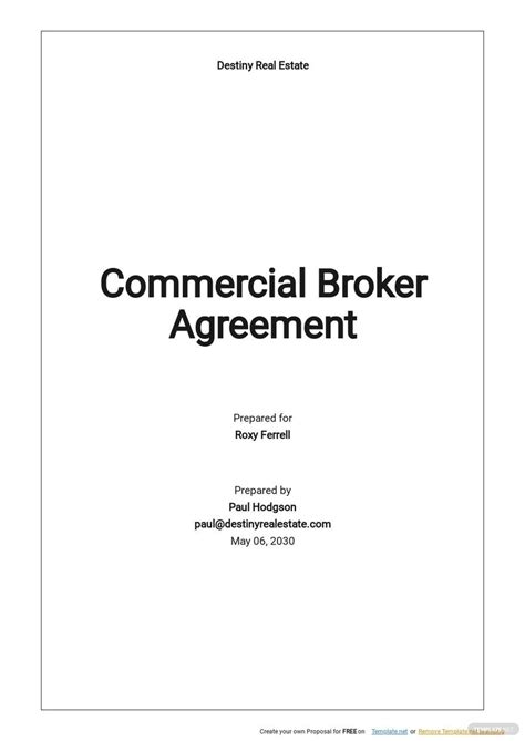 Commercial Broker Agreement Template Google Docs Word Apple Pages