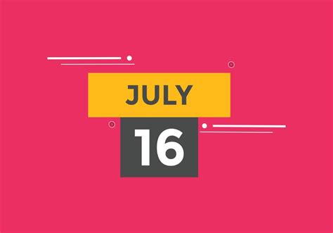 july 16 calendar reminder. 16th july daily calendar icon template ...