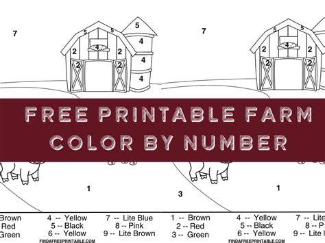 Free Printable Farm Color By Number Worksheet Find A Free Printable