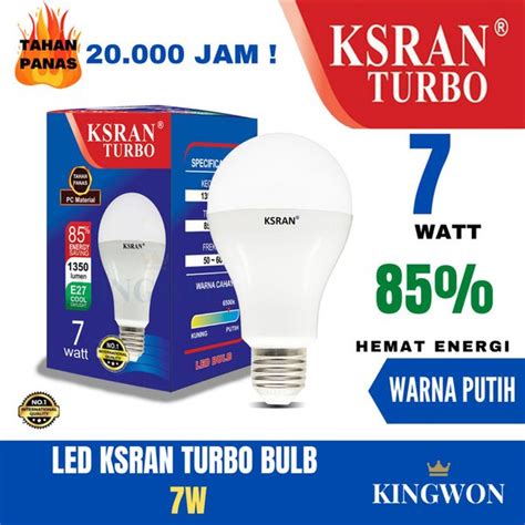 Jual KSRAN Lampu LED 7 Watt TURBO Putih BULB BOHLAM LED HEMAT ENERGI