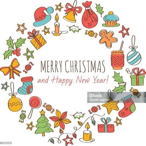 Merry Christmas And Happy New Year Greeting Card Stock Illustration Download Image Now Istock